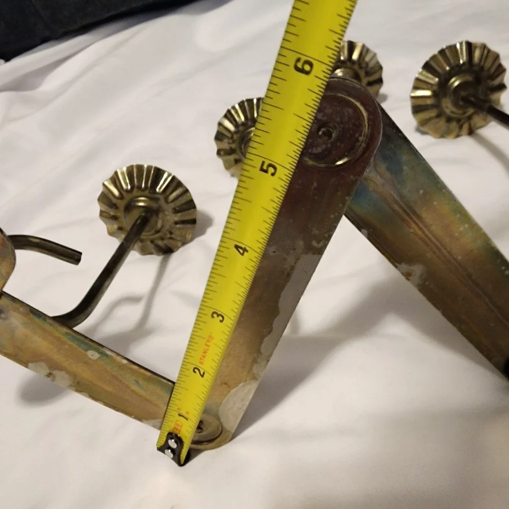 Vintage Jointed Folding Brass Alloy 5 Candle‎ Candelabra Candlesticks Ruffled